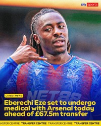 乐鱼下载-天空：埃泽正在接受阿森纳体检，完成后将以6750万镑正式加盟